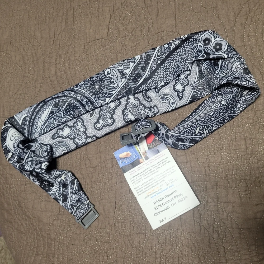 BANDI Classic Pocket Belt, travel belt, black and white, Large  NEW - Picture 2 of 10